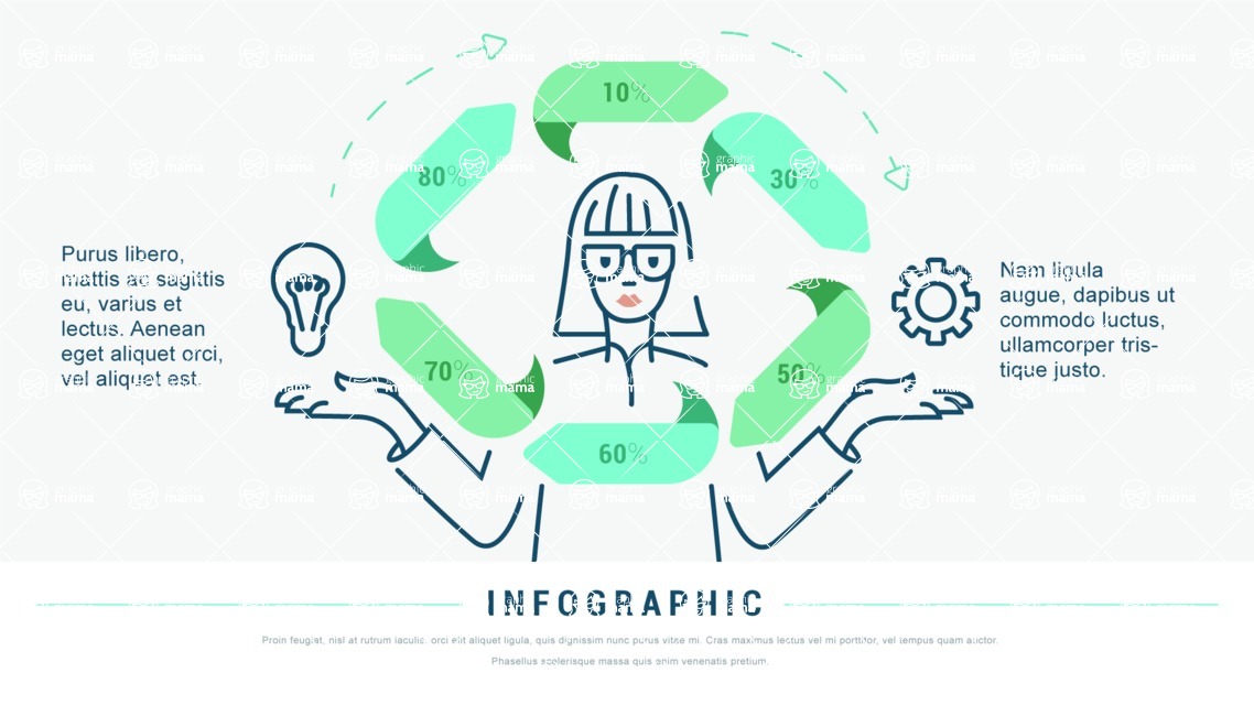 Infographic Templates Collection - Vector, Photoshop, PowerPoint, Google Slides - Minimalist Infographic Template with Woman Illustration